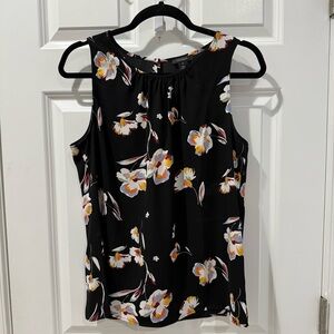 Halogen Orange and White Sleeveless Blouse